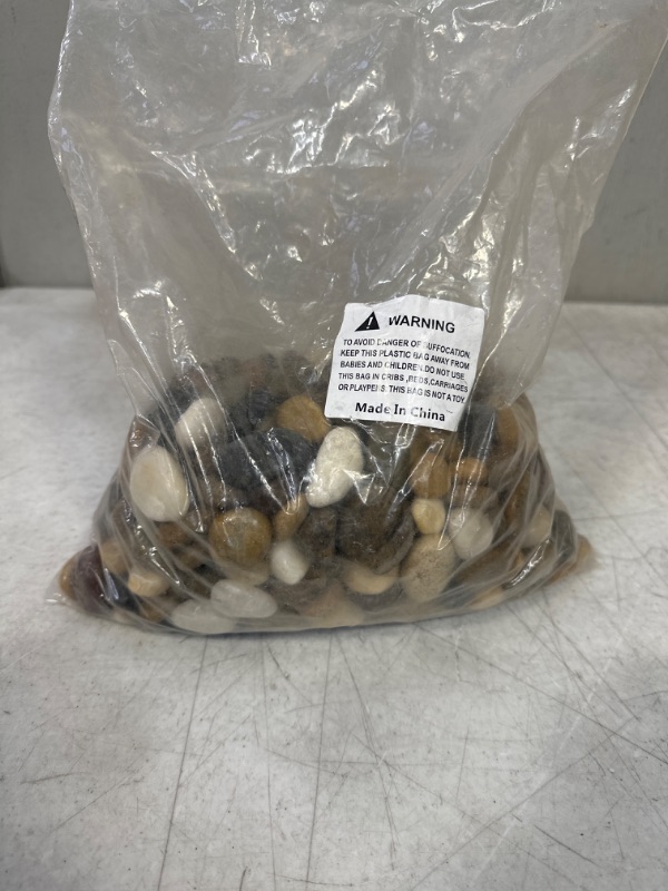 Photo 3 of [18 Pounds] Aquarium Gravel River Rock, Natural Polished Decorative Gravel,Garden Outdoor Ornamental River Pebbles Rocks, Polished Gravel, Mixed Color Stones,for Landscaping, Vase Fillers (20)