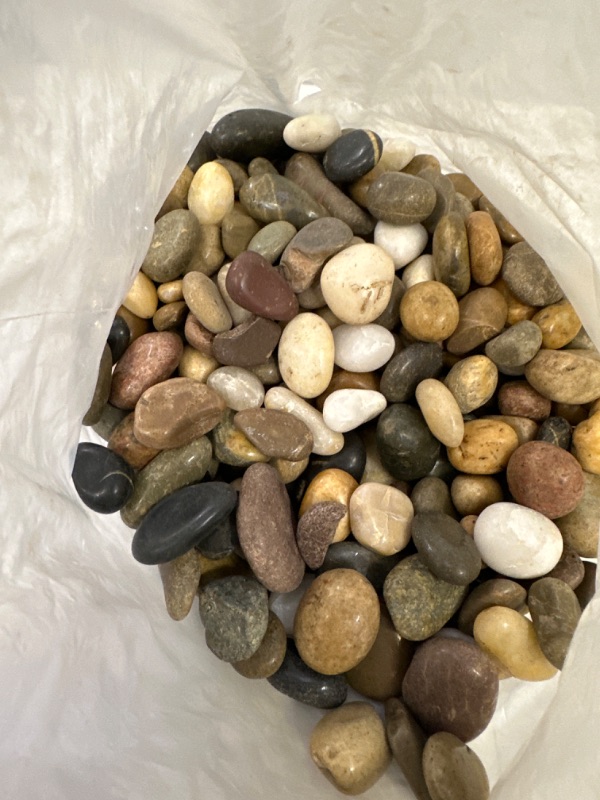 Photo 2 of [18 Pounds] Aquarium Gravel River Rock, Natural Polished Decorative Gravel,Garden Outdoor Ornamental River Pebbles Rocks, Polished Gravel, Mixed Color Stones,for Landscaping, Vase Fillers (20)