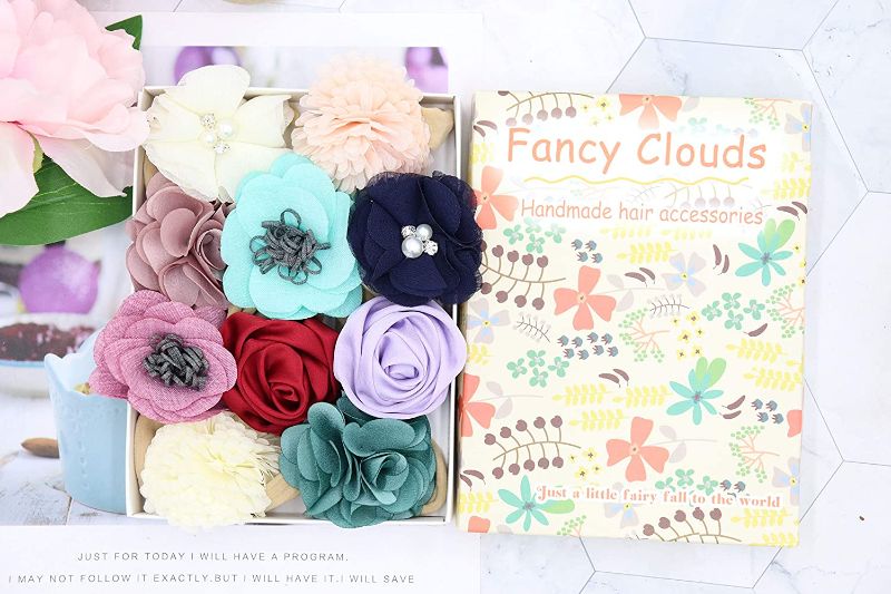 Photo 1 of Fancy Clouds Baby Girl Headbands with Bows Flowers,Soft Nylon Hair Accessories for Newborn Infant Toddler Hairbands Gifts by Fancy Clouds