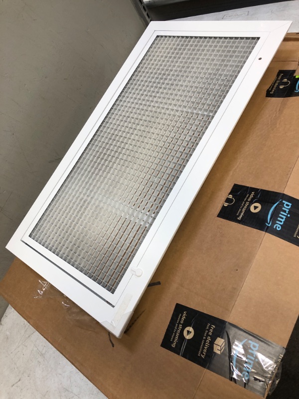 Photo 2 of 12" x 24" Cube Core Eggcrate Return Air Filter Grille for 1" Filter - Aluminum - White [Outer Dimensions: 14.5" x 26.5]
