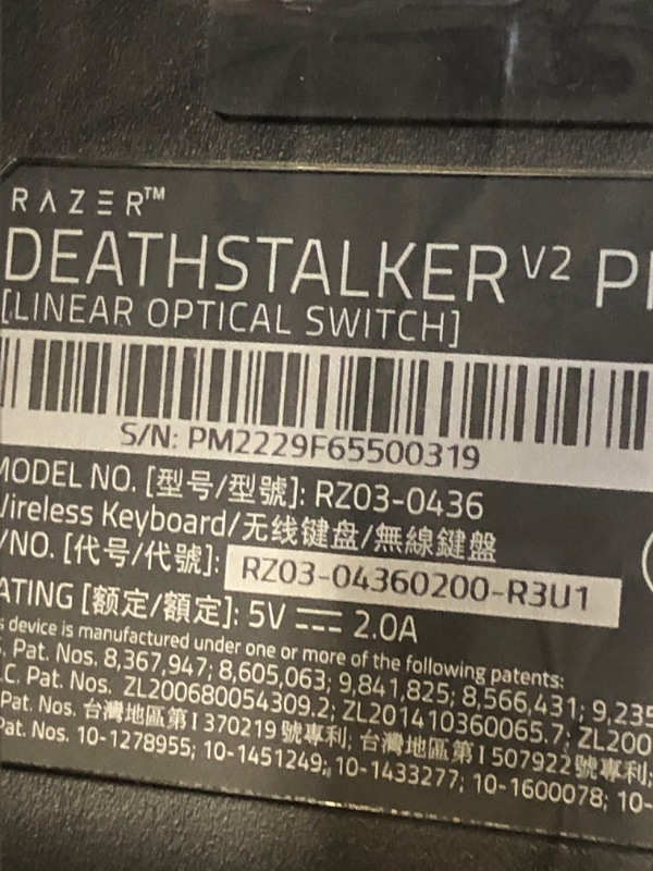 Photo 5 of Razer DeathStalker V2 Pro - Wireless Low Profile Optical Gaming Keyboard
