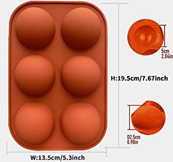 Photo 2 of 3 Pack Hot Chocolate Bomb Mold,BPA Free Non-Stick and Flexible, Baking Mold for Making Hot Chocolate Cocoa Bomb, Cake, Jelly, Dome Mousse