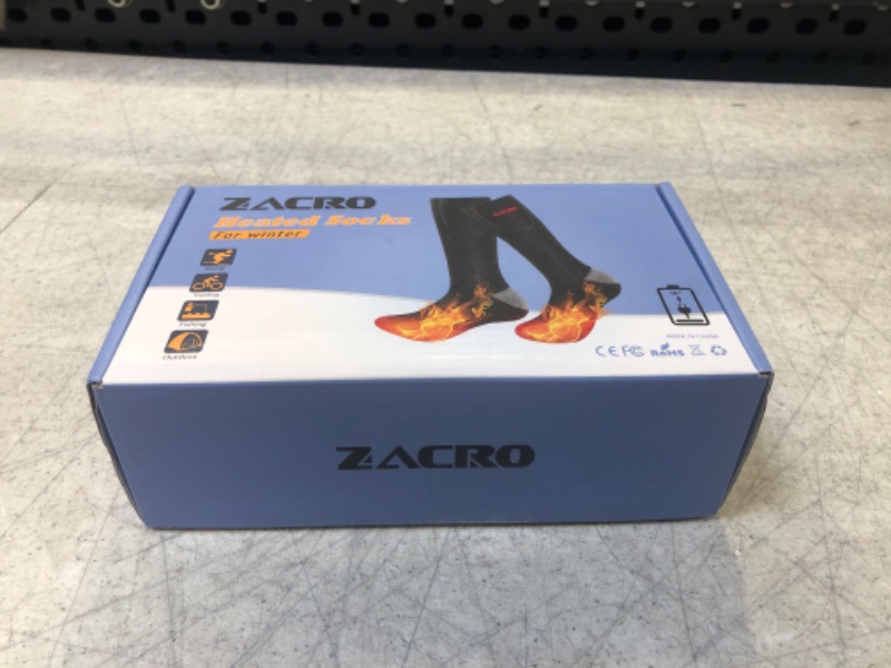 Photo 2 of 1Zacro Heated Socks for Men & Women- 5000 mAh Battery Powered Electric Socks with Wash Bag, Battery Thermal Foot Warmer, Rechargeable Heating Socks for Hunting, Skiing, Hiking 2
