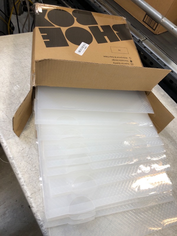 Photo 1 of 12 Pack Women's Shoe Box Clear Plastic Stackable - Shoes Organizer for Closet - Shoe Storage Boxes - Shoe Box Storage Containers - Shoe Bins Case - cajas para zapatos
