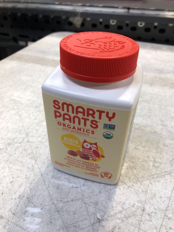 Photo 2 of SmartyPants Organic Kids Multivitamin, Daily Gummy Vitamins: Probiotics, Vitamin C, D3, Zinc, & B12 for Immune Support, Energy & Digestive Health, Assorted Fruit Flavor, 120 Gummies, 30 Day Supply
