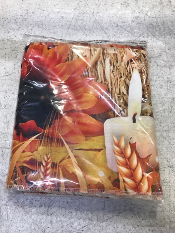 Photo 2 of Allenjoy 84x60inch Fabric Fall Thanksgiving Red Truck Photography Backdrop Pumpkin Farm Harvest Festival Background Haystack Scarecrow Holiday Party Decorations Maple Forest Photo Tapestry Booth Props