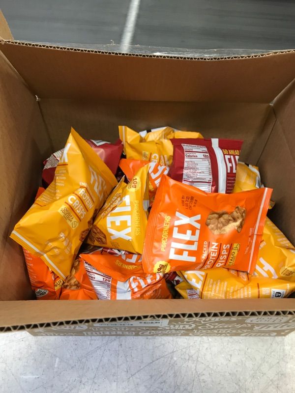 Photo 1 of Popcorners Flex Protein Crisps, 20 Count
Buffalo  Flavored - Exp 07/04/2023
Cheddar & Sour Cream Flavored - Exp 06/20/2023
Barbecue Flavored - Exp Aug 15 2023