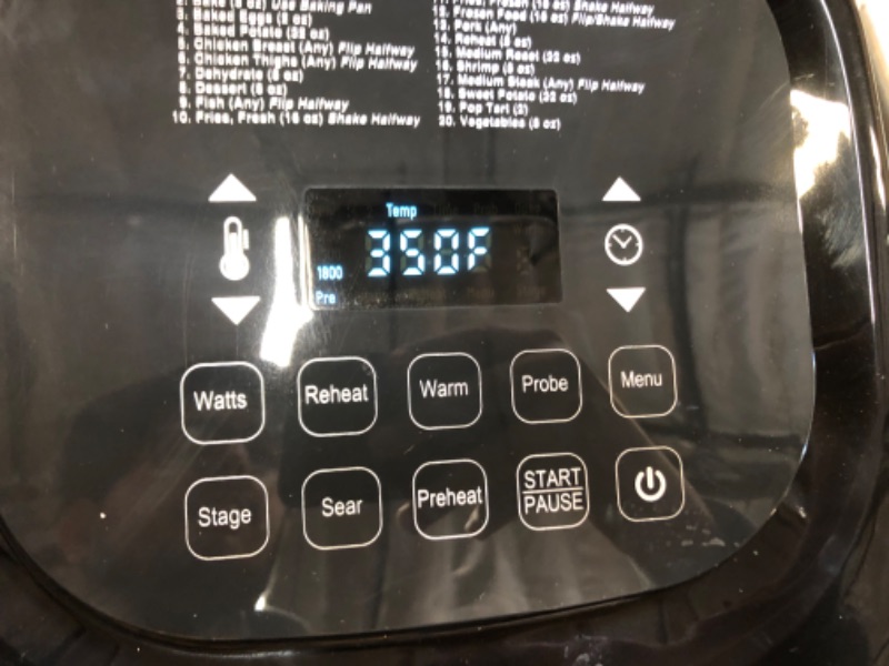 Photo 7 of Nuwave Brio 8-Qt Air Fryer, Powerful 1800W, Easy-to-Read Cool White Display, 50°-400°F Temp Controls, 100 Pre-Programmed Presets & 50 Memory Slots, Integrated Smart Thermometer, Linear T Technology