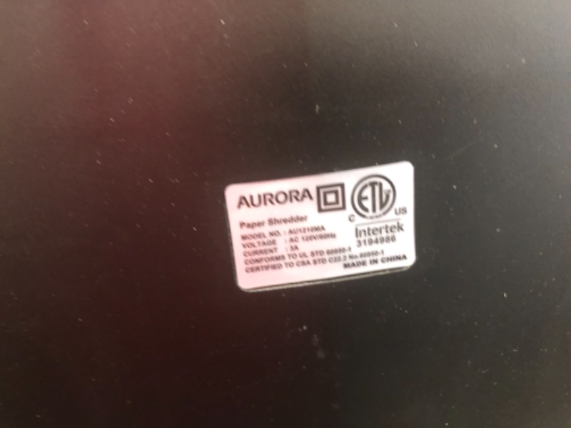 Photo 8 of Aurora AU1210MA Professional Grade High Security 12-Sheet Micro-Cut Paper/ CD and Credit Card/ 60 Minutes Continuous Run Time Shredder
