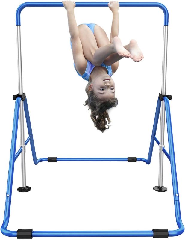 Photo 1 of 
Tepemccu Expandable Gymnastics Bars,Adjustable Height Gymnastic Horizontal Bars,Junior Training Bar Children Folding Training Monkey Bars for Kids
Color:Blue