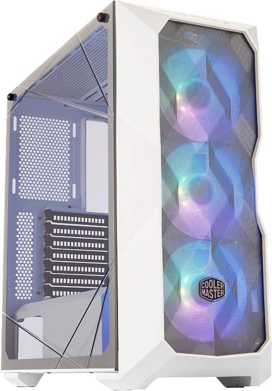 Photo 1 of Cooler Master MasterBox TD500 Mesh White Airflow ATX Mid-Tower with Polygonal Mesh Front Panel, Crystalline Tempered Glass, E-ATX up to 10.5" ----- FANS NOT INCLUDED, minor used, dirty marks on item as shown in pictures
