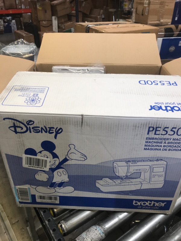 Photo 3 of Brother PE550D Embroidery Machine, 125 Built-in Designs Including 45 Disney Designs, 4" x 4" Hoop Area, Large 3.2" LCD Touchscreen, USB Port, 9 Font Styles--sold for parts only--