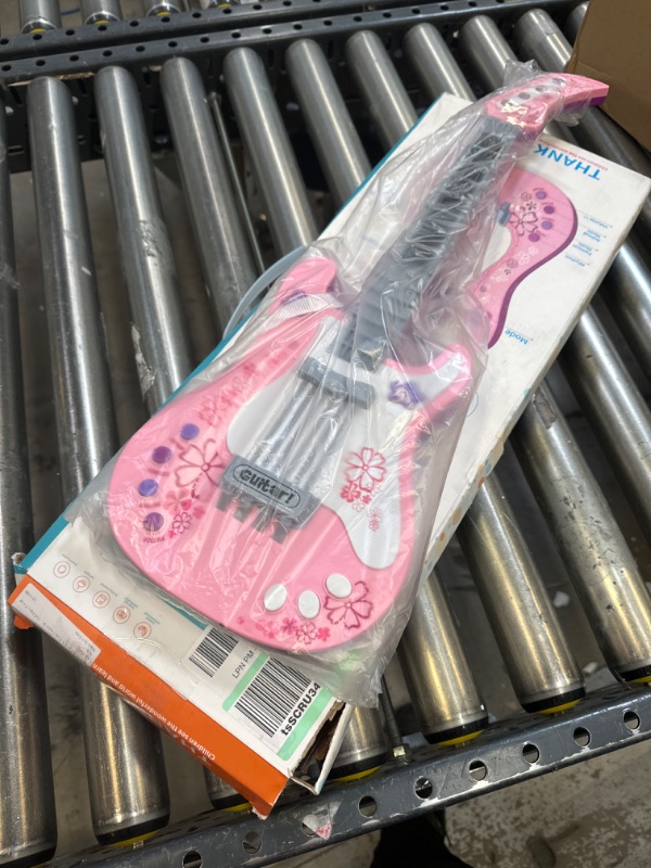 Photo 2 of M SANMERSEN Kids Guitar for Girls Music Toys Guitar for Kids Toddler Electric Guitar with Strap Kids Pink Guitar Musical Instrument Toys for 3 4 5 Year Old Girls Gifts No String Pink