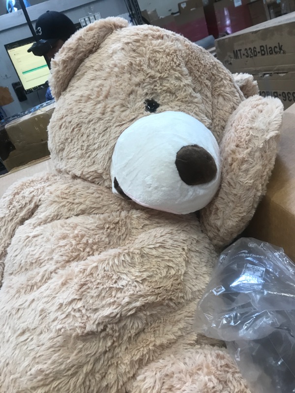 Photo 2 of DOLDOA Big Teddy Bear Stuffed Animals with Footprints Plush Toy for Girlfriend 51 inch (Brown)
