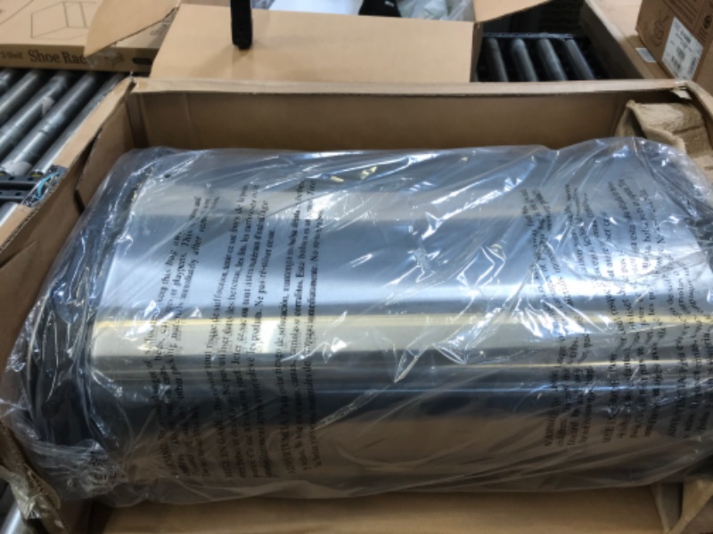 Photo 3 of NINESTARS DZT-50-13R Automatic Touchless Infrared Motion Sensor Trash Can/Recycler, 13 Gal 50L, Stainless Steel Base (Oval, Black/Silver Lid) 13 Gal Trash Can