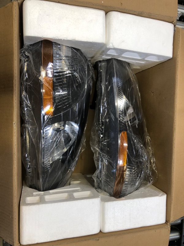 Photo 2 of TRIBLE SIX Headlights Head Lamps Amber Corner Signal Reflector Replacement for 1996-1998 Honda Civic 1.6L