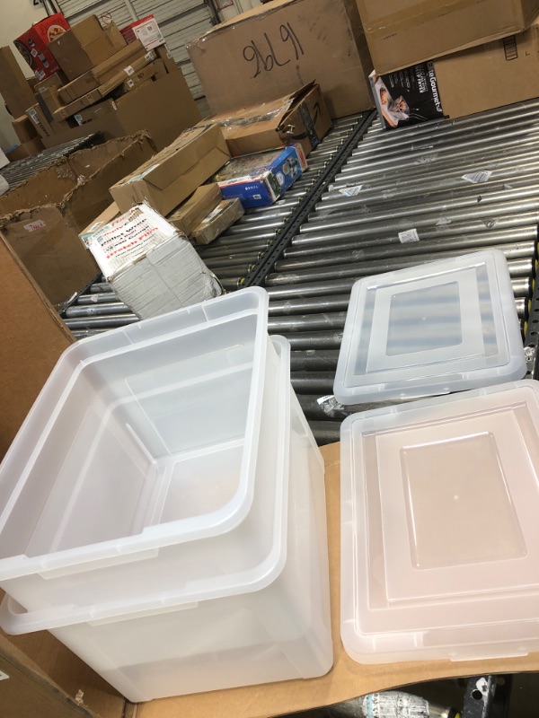 Photo 1 of 16 Quart Basic Clear Storage Box with Lid (Pack of 2)