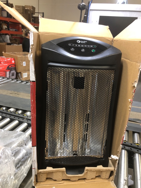 Photo 3 of Comfort Zone CZQTV007EBK 750/1,500-Watt Energy Save Digital Radiant Tower Heater with Overheat Sensor and Power Indicator Light, Black (FACTORY SEALED OPENED FOR PHOTOS)