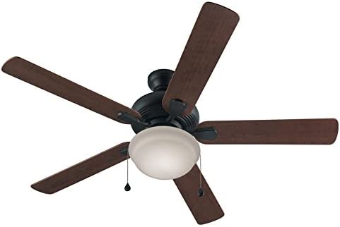Photo 1 of Harbor Breeze Caratuk River 52-in Bronze Downrod or Flush Mount Indoor Ceiling Fan with Light Kit