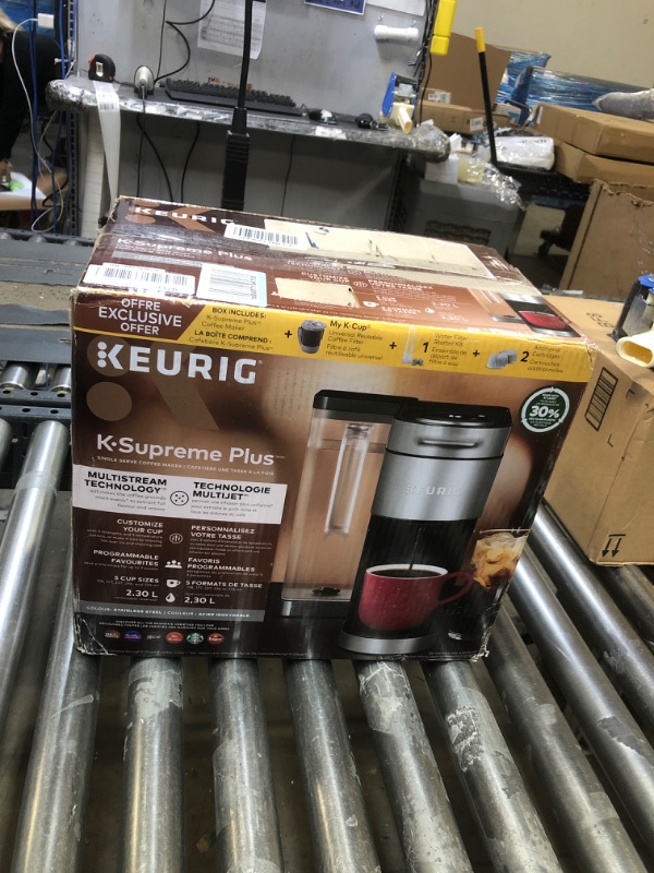 Photo 2 of Keurig K-Supreme Plus Coffee Maker, Single Serve K-Cup Pod Coffee Brewer, With MultiStream Technology, 78 Oz Removable Reservoir, and Programmable Settings, Stainless Steel (DOES NOT POWER ON FOR PARTS ONLY)