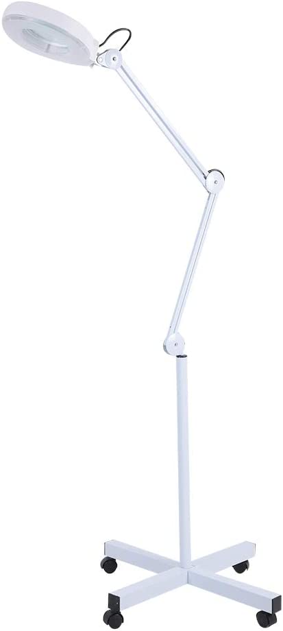 Photo 1 of Ejoyous Magnifying Floor Lamp, 5X Glass Lens LED Magnifier Facial Light Rolling Floor Standing Salon Beauty Skincare Tattoo Manicure Equipement with Adjustable Gooseneck - Black (SIMILAR TO STOCK PHOTO)