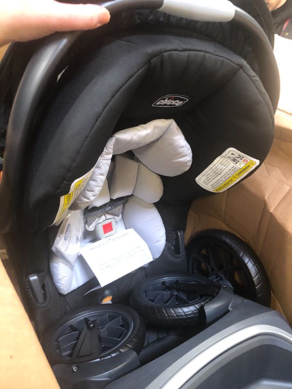 Photo 2 of Chicco Bravo 3-in-1 Trio Travel System, Bravo Quick-Fold Stroller with KeyFit 30 Infant Car Seat and base, Car Seat and Stroller Combo | Camden/Black Camden Bravo