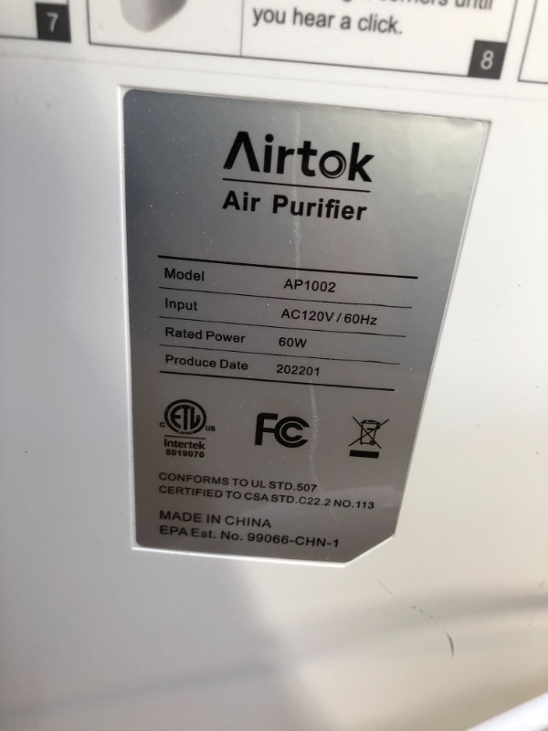 Photo 3 of AIRTOK Hepa Air Purifiers for Home Large Room up to 1100 ft² H13 True Filter 100% Ozone Free Air Cleaner for Smokers, Pet, Remove 99.99%Allergens, Dust, Odor, Smoke, Pollen (Available for California)