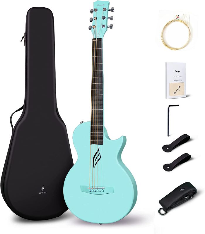 Photo 1 of Enya NOVA Go SP1 Carbon Fiber Acoustic Guitar 35 Inch (blue) Travel Acustica Guitarra Starter Bundle Kit of Black Gig Bag  -- MISSING SOME ACCESSORIES 