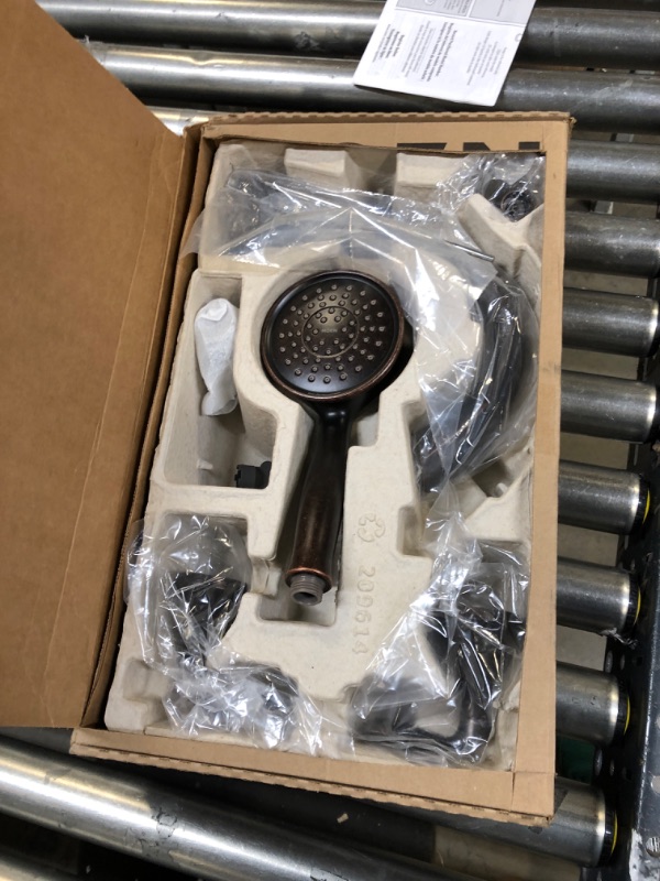 Photo 2 of Moen Eva Oil Rubbed Bronze Two-Handle High Arc Roman Tub Faucet and Hand Shower without Valve, T944ORB Oil Rubbed Bronze Transitional