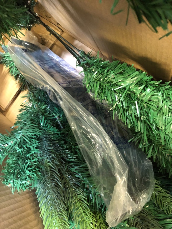 Photo 5 of 6Ft. Artificial Christmas Trees , Xmas Pine Tree, Unlit Hinged Cedar Xmas Tree w/Metal Stand, Artificial Christmas Tree 975 Branch Tips Polyethylene