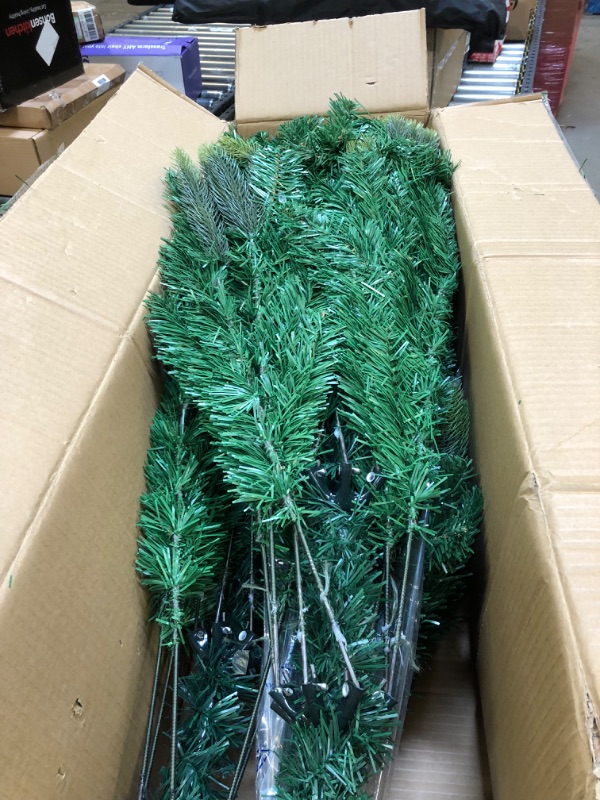 Photo 4 of 6Ft. Artificial Christmas Trees , Xmas Pine Tree, Unlit Hinged Cedar Xmas Tree w/Metal Stand, Artificial Christmas Tree 975 Branch Tips Polyethylene