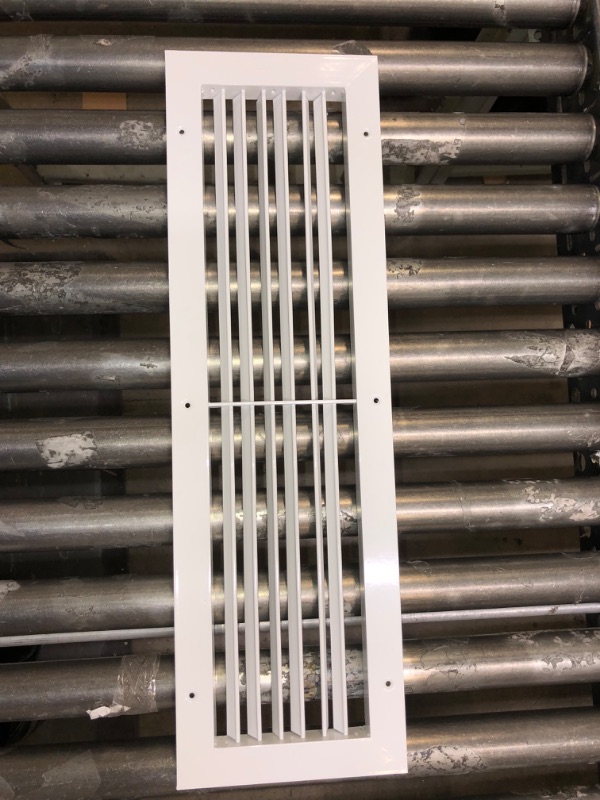 Photo 3 of 24"w X 6"h Aluminum Adjustable Return/Supply HVAC Air Grille - Full Control Horizontal Airflow Direction - Vent Cover - Wide Front End Overlap - Single Deflection [Outer Dimensions: 25.85"w X 7.85"h] 24x6