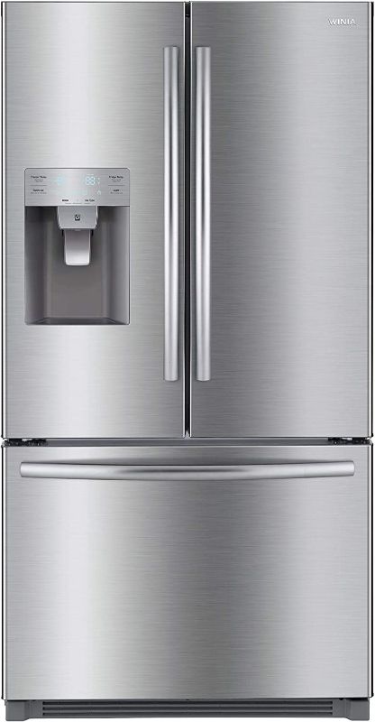 Photo 1 of Winia French Door Bottom Mount Refrigerator 26 Cu Ft Stainless Steel, FACTORY SEALED 
