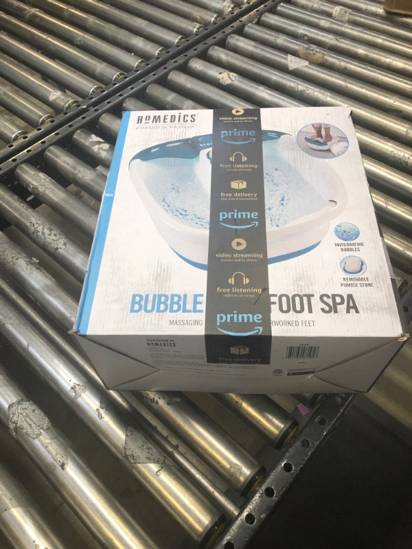 Photo 2 of HoMedics Bubble Mate Foot Spa, Toe Touch Controlled Foot Bath with Invigorating Bubbles and Splash Proof, Raised Massage nodes and Removable Pumice Stone