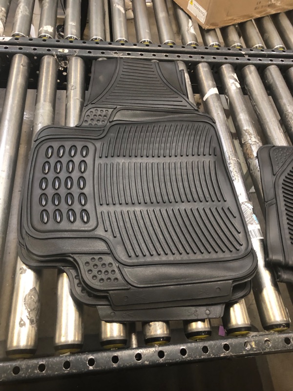 Photo 3 of BDK Car SUV and Van Floor Rubber Mats - 3 Rows 4 Pieces, Heavy Duty All Weather Protection (Black),Small - MT-783-781-BK_AMZCD