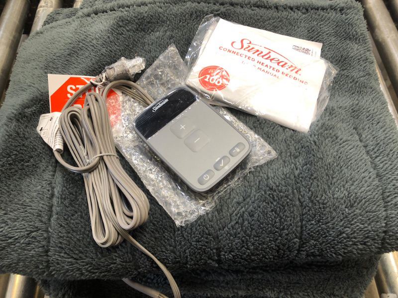 Photo 2 of Sunbeam LoftTec Wi-Fi Connected Heated Blanket, Electric Blanket, 10 Heat Settings, Twin Size Twin Slate Gray Solid