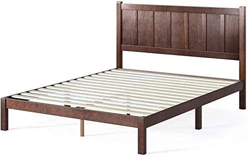 Photo 1 of Zinus Adrian Wood Rustic Style Platform Bed with Headboard / No Box Spring Needed / Wood Slat Support, King
