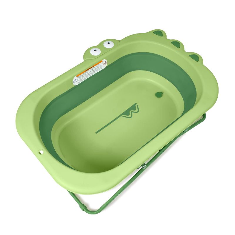 Photo 1 of Beberoad Love Collapsible Baby Bathtub Toddler Bathtub Portable Travel Baby Bath Tub for Newborn/Infant/Toddler Height-Adjustable Baby Bathtub Cayman Green
