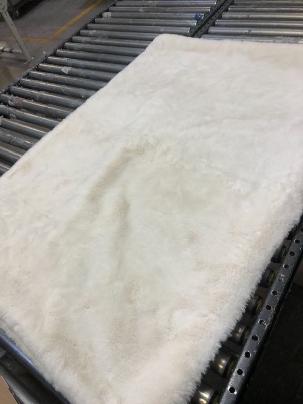 Photo 1 of 6' Shag Blanket White