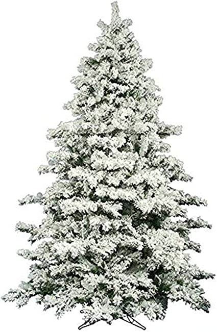 Photo 1 of  7 FEET Premium Artificial Full Body Shape Christmas Tree with Metal Stand, Heavily Flocked Snow, Unlit, 7', Snowy