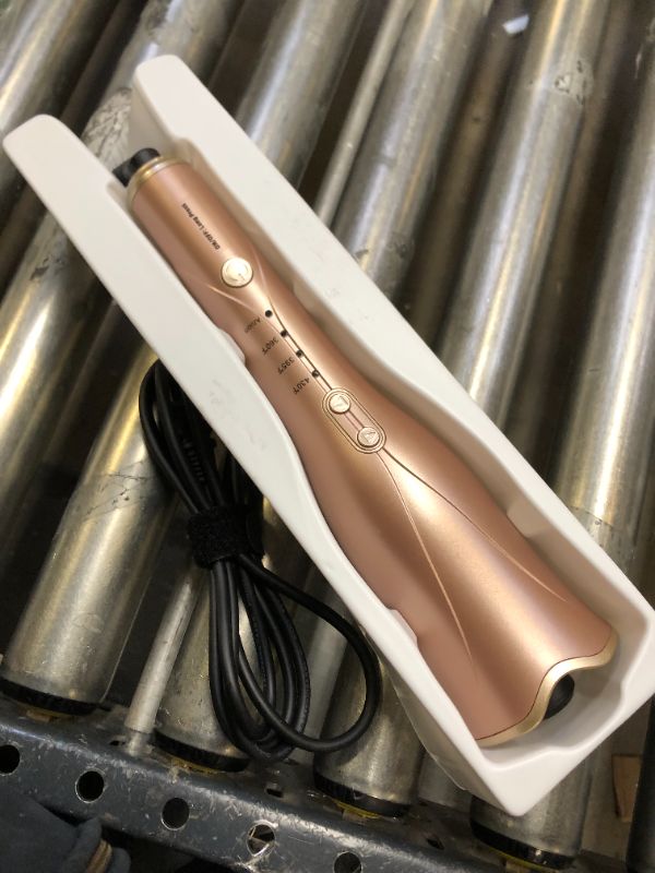 Photo 2 of Automatic Curling Iron, Auto Hair Curler with 1” Ceramic Ionic Barrel, Smart Anti-Stuck, Auto Shut-Off, 3 Temps Up to 430?, Hair Curler with Dual Voltage for Hair Styling Gold