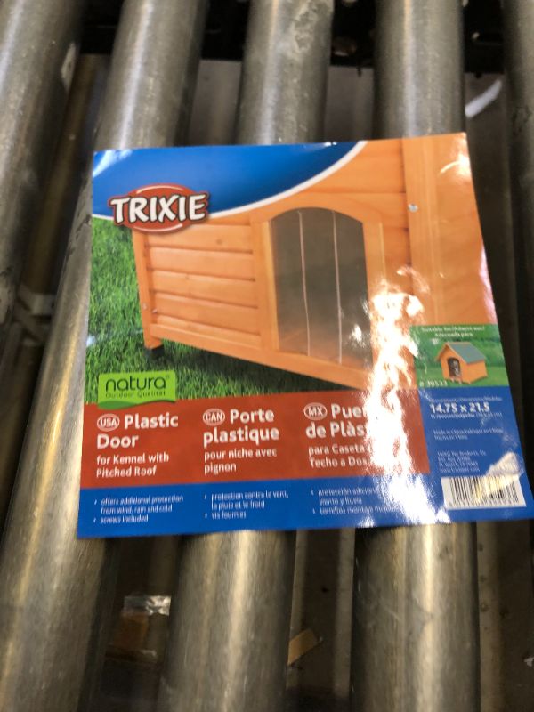 Photo 3 of TRIXIE Natura Vinyl Door Flaps Large Cottage Dog House , Clear Plastic, 15 x 21.7 in (39593) 14.75 x 21.5 inch