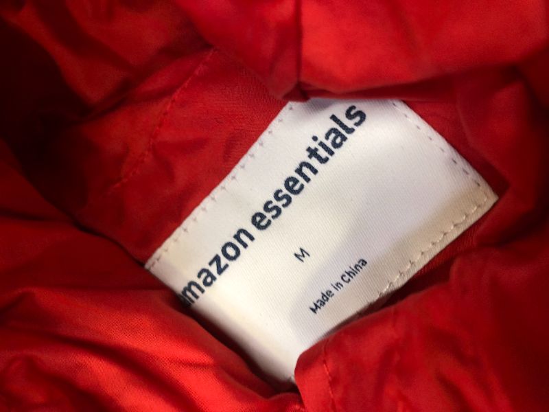 Photo 4 of Amazon Essentials Women's Heavyweight Diamond Quilted Knee Length Puffer Coat Size Medium Red