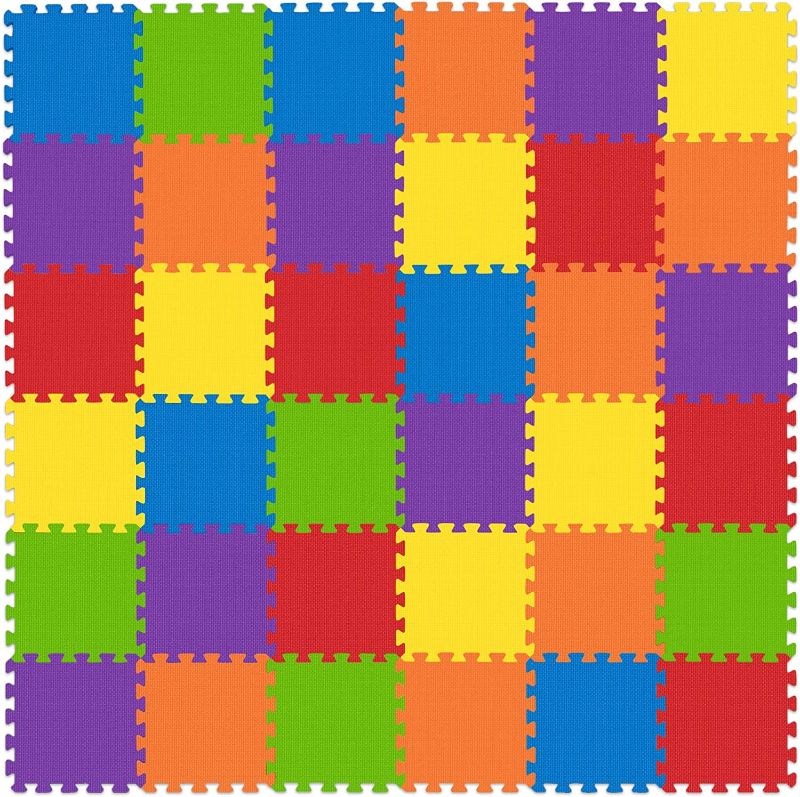 Photo 1 of Non-Toxic Play Mat for Kids Toddlers Childrens Infants - Interlocking Foam Puzzle Thickest Baby Mat for Play & Exercise 36 Tiles 12x12in (10mm) - Floor Coverage 36 Sq Ft
