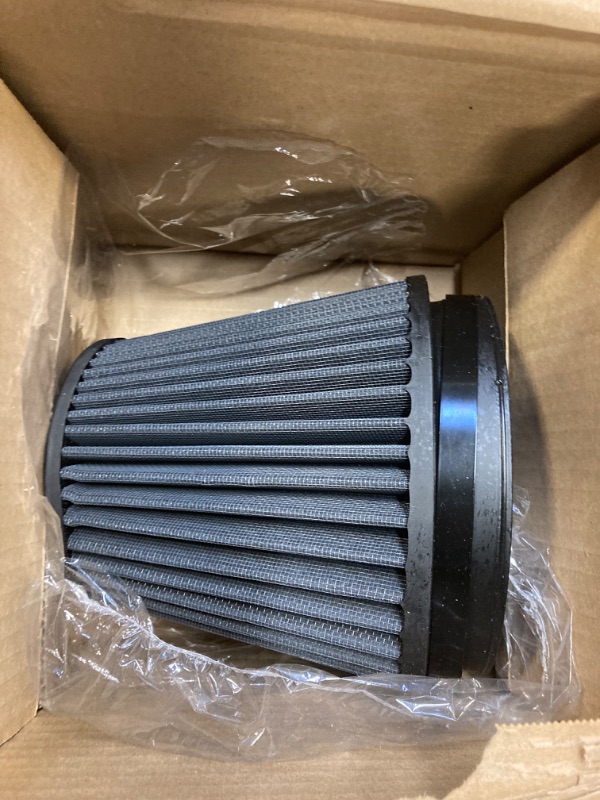 Photo 3 of K&N Universal Clamp-On Air Intake Filter: High Performance, Premium, Washable, Replacement Filter: Flange Diameter: 6 In, Filter Height: 6 In, Flange Length: 1 In, Shape: Round Tapered, RU-3102HBK