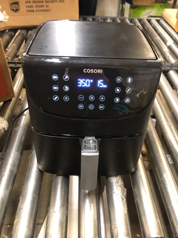 Photo 2 of COSORI Pro Gen 2 Air Fryer 5.8QT, Upgraded Version with Stable Performance & Sleek New Look, 13 One Touch Functions, 100 Paper & 1100 Online Recipes, Dishwasher-Safe Detachable Square Basket, Black **MAJOR COSMETIC DAMAGE** 
