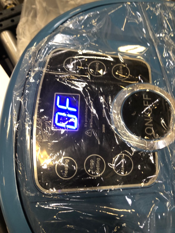 Photo 2 of Foot Bath Spa Massager with Heat Bubbles,Pedicure Spa Soaker 16 Motorized Shiatsu Roller Massage Feet, Frequency Conversion, Adjustable Time & Temperature, LED Display Touch-Key Blue