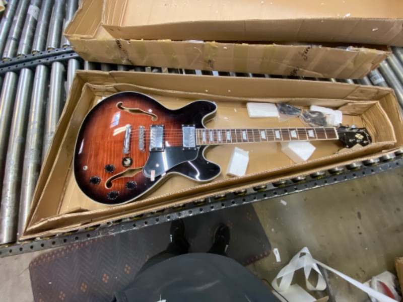 Photo 2 of Firefly FF338PRG Full Size Semi-Hollow body Electric Guitar Flamed Maple Tap (Flame Cobra Burst Color)