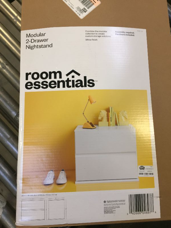 Photo 3 of 2 Drawer Modular Nightstand White - Room Essentials