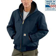 Photo 1 of Carhartt Mens Navy Quilted-Flannel Lined Jacket - J140DNY XL
